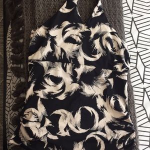 Spanx black and cream bathing suit top.